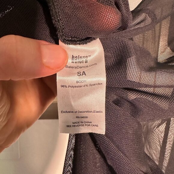 Balera Dance Long Sleeve Power Mesh Unitard - Picture 3 of 4